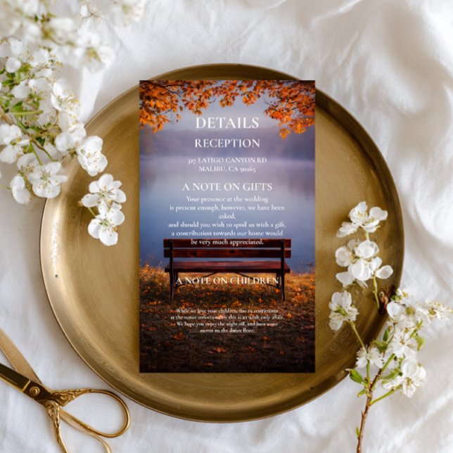 Autumn Lake Bench Information Enclosure Card (Creator Uploaded)