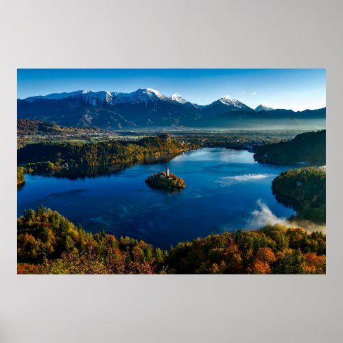 Autumn Lake Bled Slovenia Poster