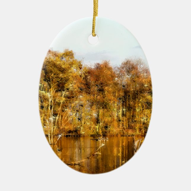 AUTUMN LAKE CERAMIC ORNAMENT (Front)