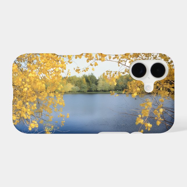 Autumn Lake Fall Trees Photo iPhone Case (Back Horizontal)