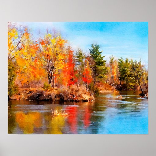 Autumn Lake Poster | Zazzle