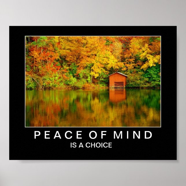 Autumn Lake Reflections: Peace of Mind Poster (Front)