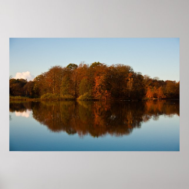Autumn lake reflections poster (Front)