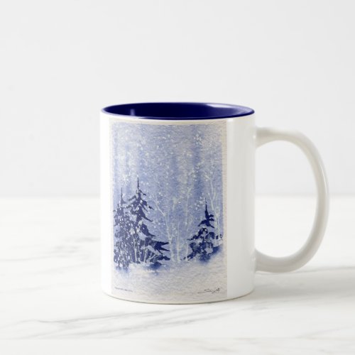 Autumn Lake WINTER PINES Coffee Mug
