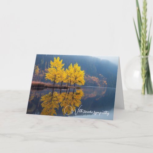 Autumn Lake With Trees Sympathy Card