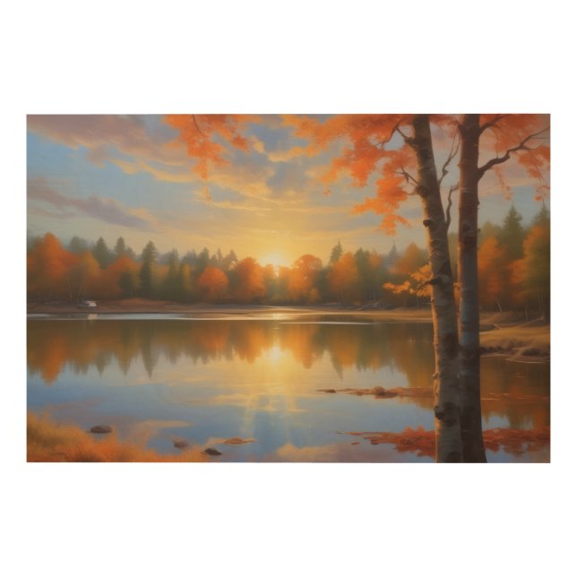 Autumn Lake Wood Wall Art (Front)