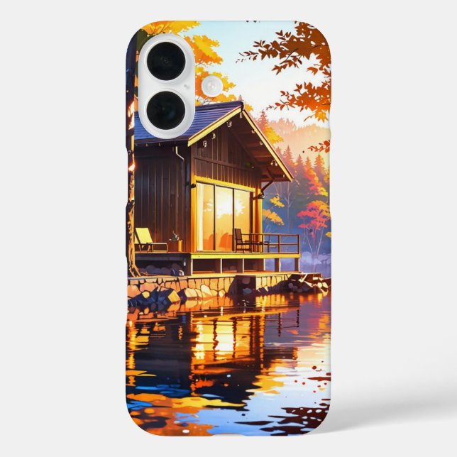 Autumn Lakeside Cabin Case-Mate iPhone Case (Back)