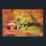 Autumn Landscape 2 Placemat<br><div class="desc">Cabins in the middle of Red and orange colored trees © and ® Bigstock® - All Rights Reserved.</div>