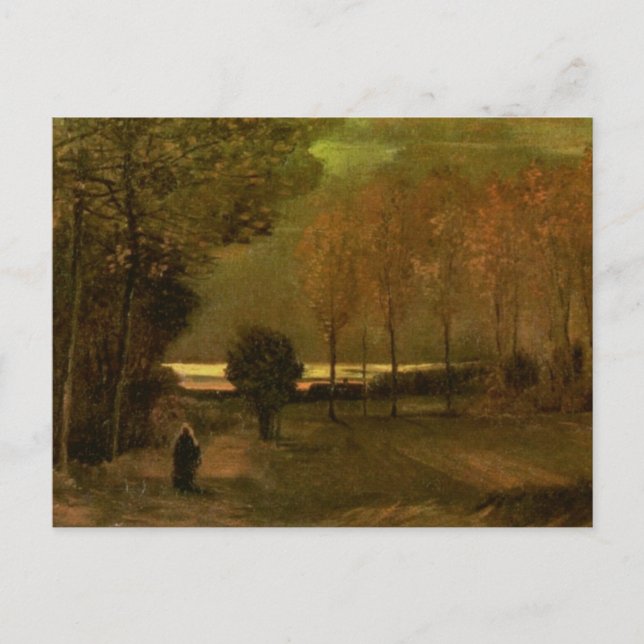 Autumn Landscape at Dusk, Vincent van Gogh Postcard (Front)