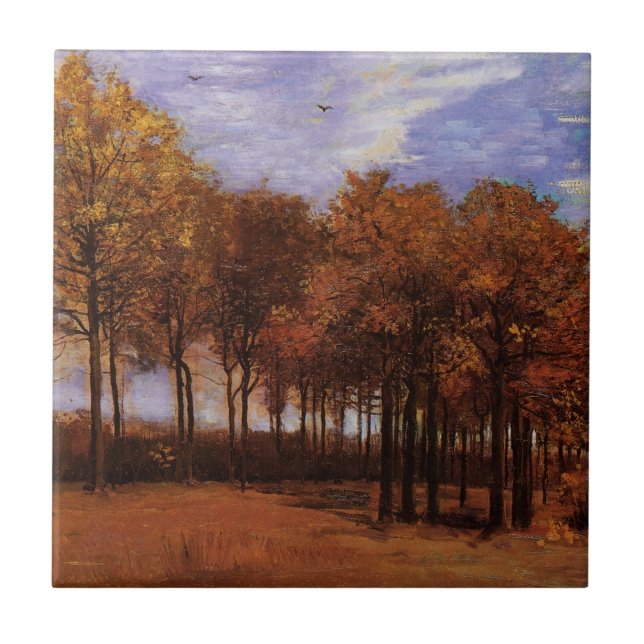 Autumn Landscape by Vincent van Gogh Ceramic Tile (Front)