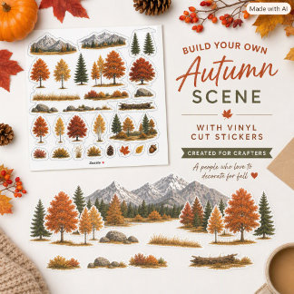 Autumn Landscape Cozy Fall Trees Sticker