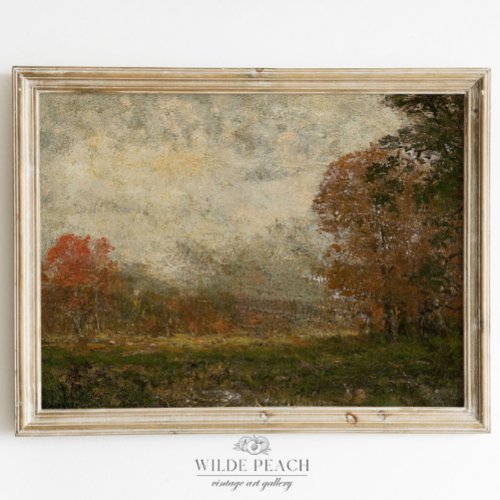 Autumn Landscape Fall Trees Vintage Painting Poster