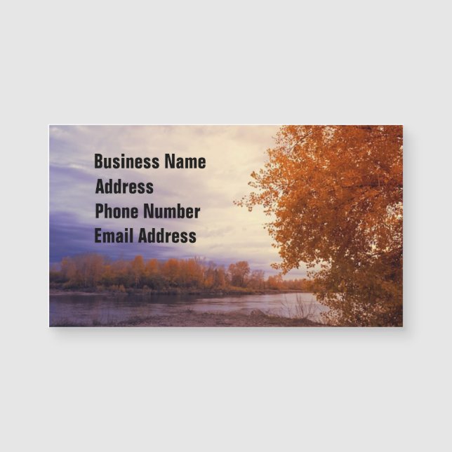 Autumn Landscape Magnetic Business Card (Front)
