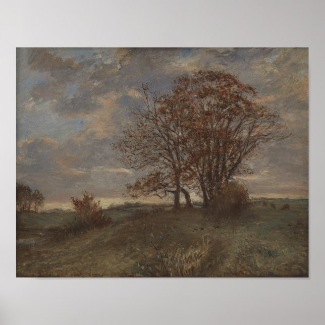 Autumn landscape. Oil on canvas vintage  Poster (Front)