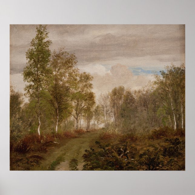 Autumn landscape P. C. Skovgaard, vintage oil Poster (Front)