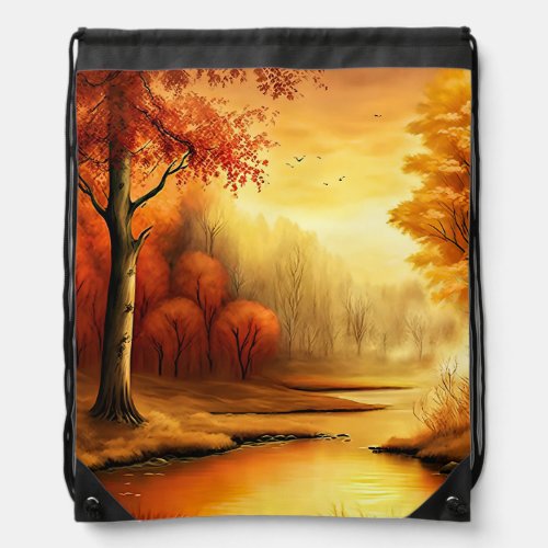 Autumn Landscape Painting_2 Drawstring Bag