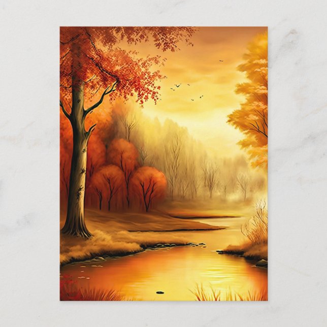 Autumn Landscape Painting-2 Postcard (Front)