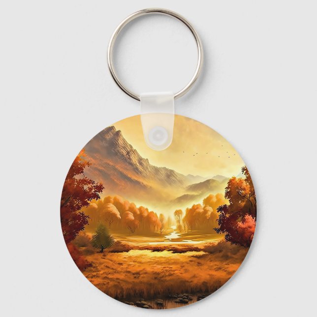Autumn Landscape Painting-68754 Keychain (Front)