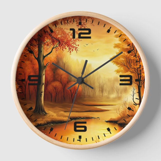 Autumn Landscape Painting-87546 Clock (Front)