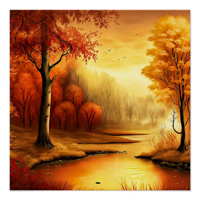 Autumn Landscape Painting-87546 Poster (Front)