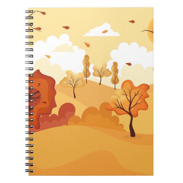 Autumn landscape. Panoramic of countryside landsca Notebook (Front)