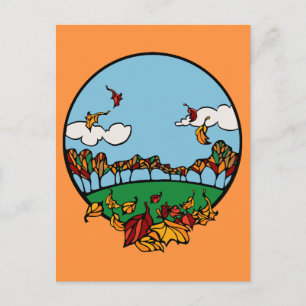 Autumn Landscape Scene Postcard