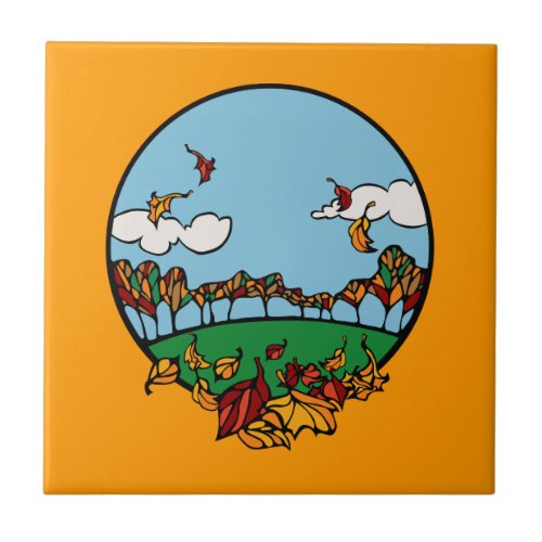 Autumn Landscape Scene Tile