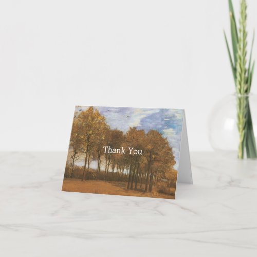 Autumn Landscape Trees Thank You Card