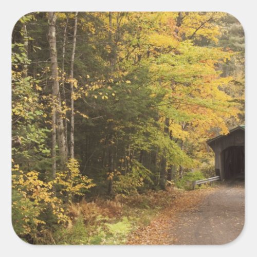 Autumn landscape Vermont USA 4 Square Sticker