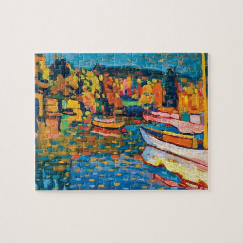 Autumn Landscape with Boats by Wassily Kandinsky Jigsaw Puzzle