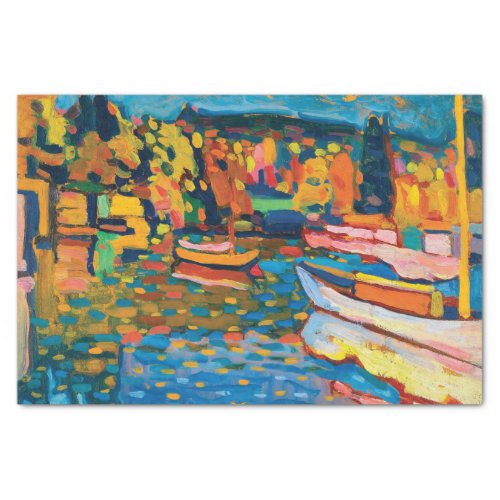Autumn Landscape with Boats by Wassily Kandinsky  Tissue Paper
