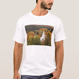 Autumn landscape with church, Vermont, USA T-Shirt