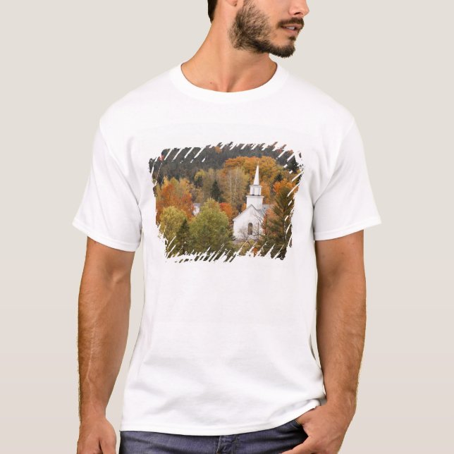 Autumn landscape with church, Vermont, USA T-Shirt (Front)