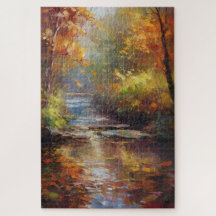 Autumn Landscape with Creek