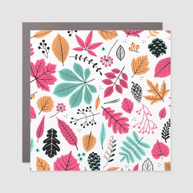 Autumn Leaf Abstract Seamless Pattern Car Magnet (Front)