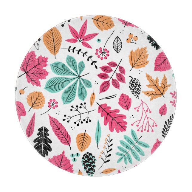 Autumn Leaf Abstract Seamless Pattern Cutting Board (Front)