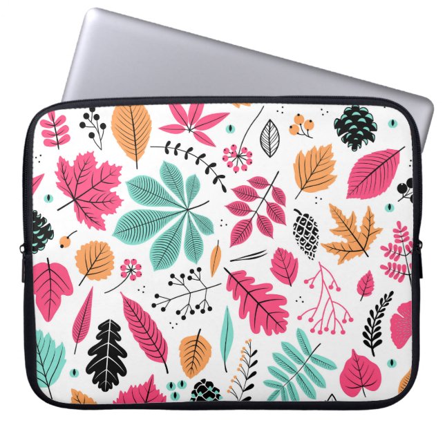 Autumn Leaf Abstract Seamless Pattern Laptop Sleeve (Front)