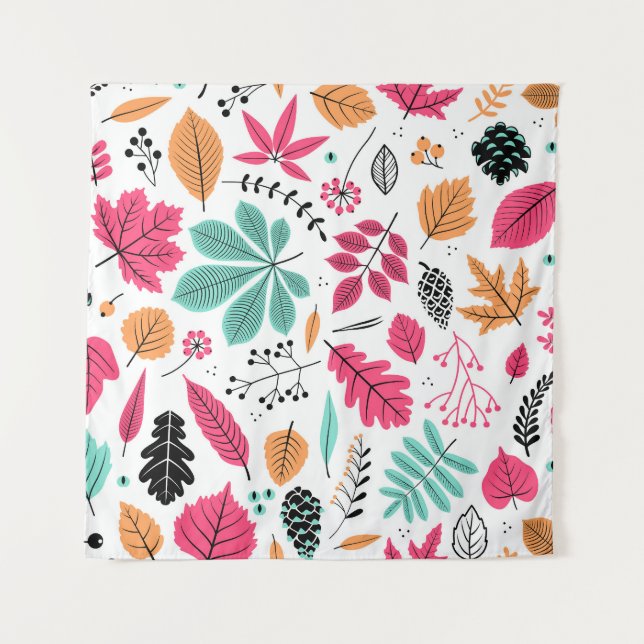 Autumn Leaf Abstract Seamless Pattern Tapestry (Front)