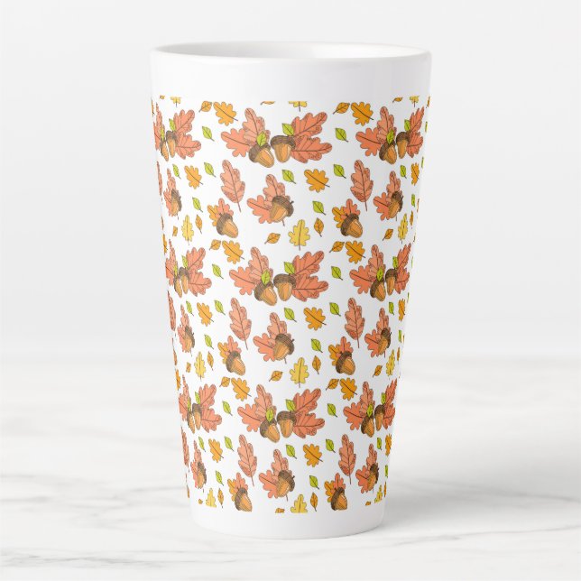 Autumn Leaf and Acorns Latte Mug (Front)