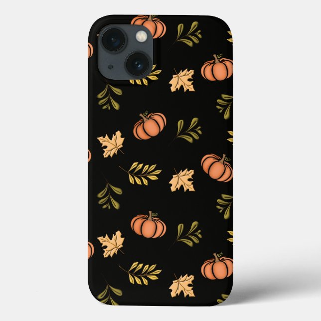 Autumn Leaf and Pumpkin Phone Case (Back)