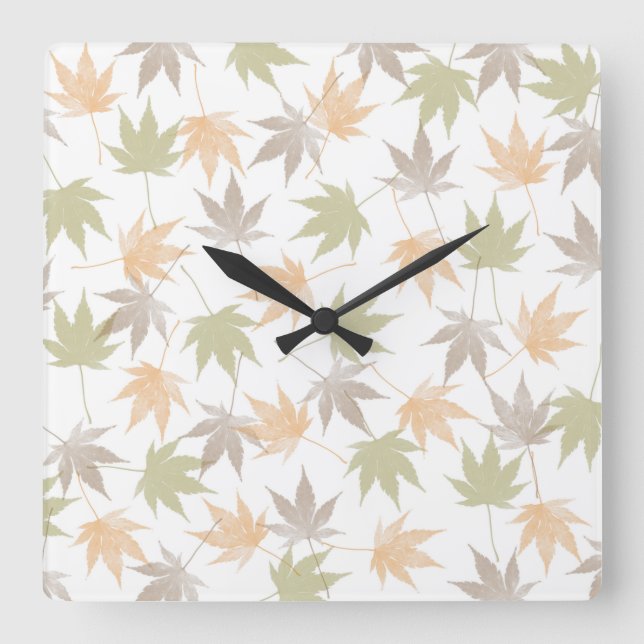 Autumn leaf beauty square wall clock (Front)