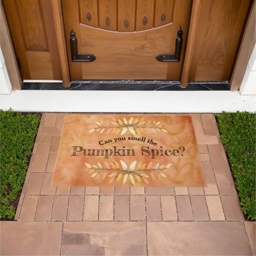 Autumn Leaf Borders Pumpkin Spice Welcome Custom Doormat