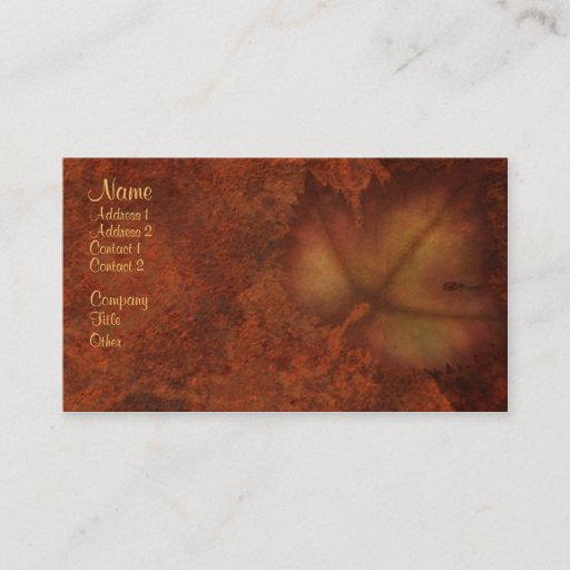 Customizable Autumn Leaf Business Cards