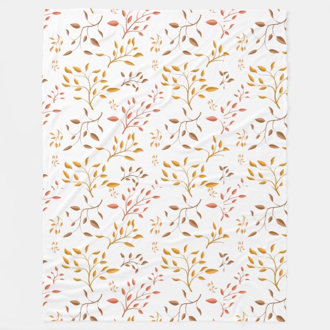 Autumn Leaf Cascade – Cozy Fleece Blanket (Front)