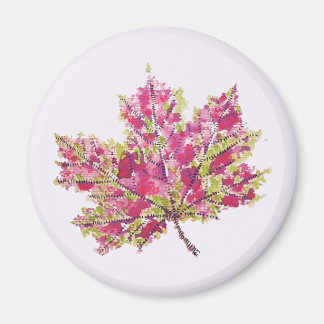 Autumn Leaf Colorful Watercolor Boho Magnet