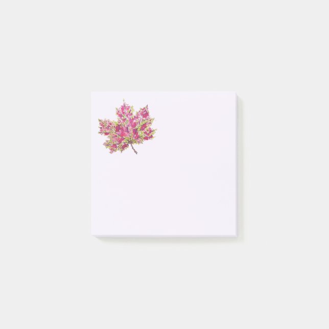 Autumn Leaf Colorful Watercolor Boho Post-it Notes (Front)
