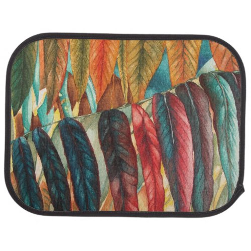 autumn leaf colors original stylized modern art car floor mat