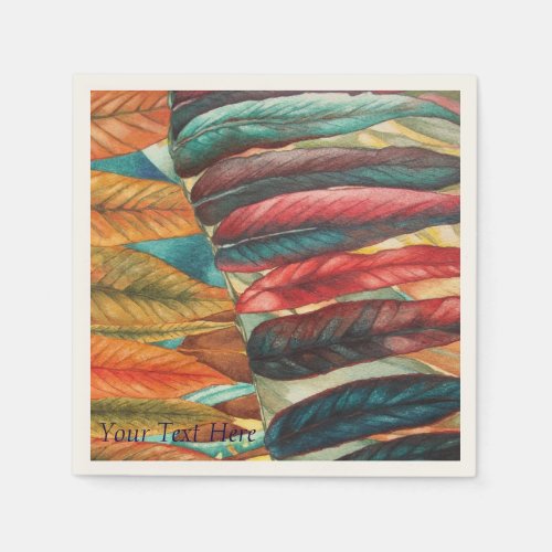 autumn leaf colors original stylized modern art paper napkins