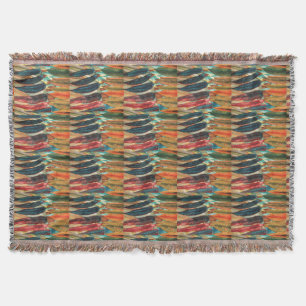 autumn leaf colors original stylized modern art throw blanket
