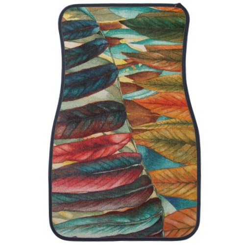 autumn leaf colors original stylized modern car floor mat